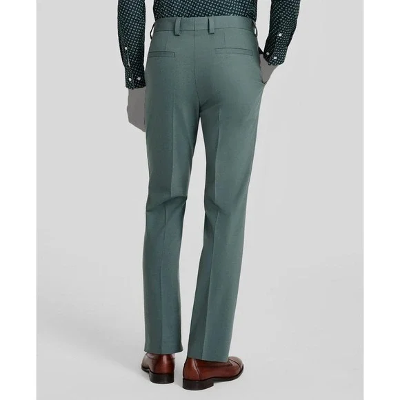 Hugo Boss Men's Green Modern-Fit Solid Wool-Blend Suit Separate Pants 34R 31L